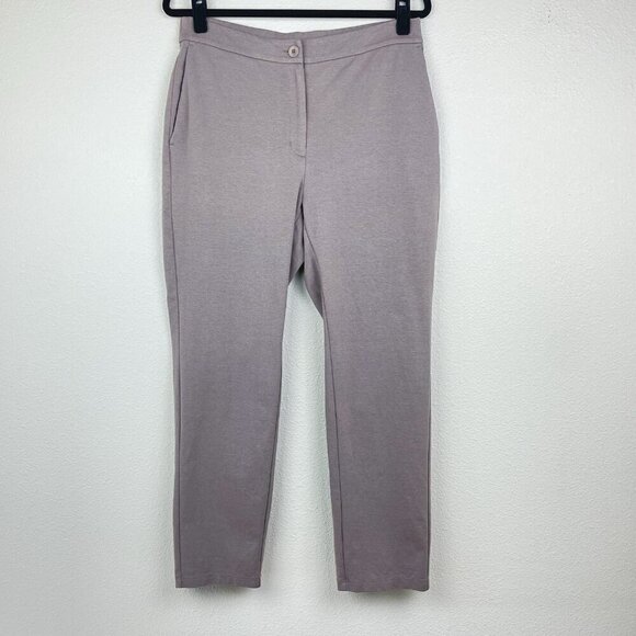 Eileen Fisher Pants - Eileen Fisher Women's Medium Cotton Blend Ponte Slim Pant Slim Fit Ankle Taupe